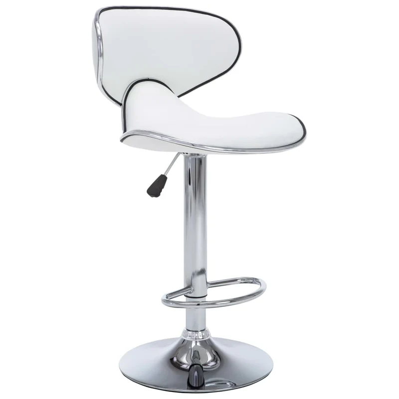 Lot de 2 tabourets de bar chaises hautes design moderne en PVC blanc et acier DEC029566