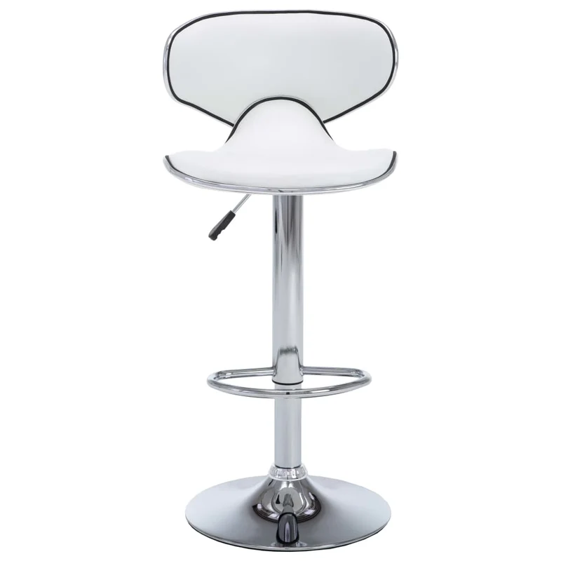 Lot de 2 tabourets de bar chaises hautes design moderne en PVC blanc et acier DEC029566