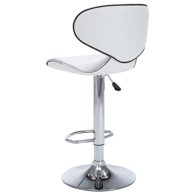 Lot de 2 tabourets de bar chaises hautes design moderne en PVC blanc et acier DEC029566