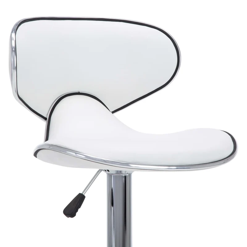 Lot de 2 tabourets de bar chaises hautes design moderne en PVC blanc et acier DEC029566