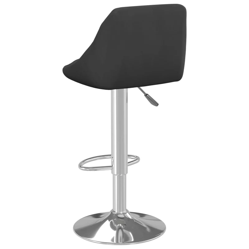 Tabouret de bar x1 chaise haute en velours noir coutures losange et acier DEC029533
