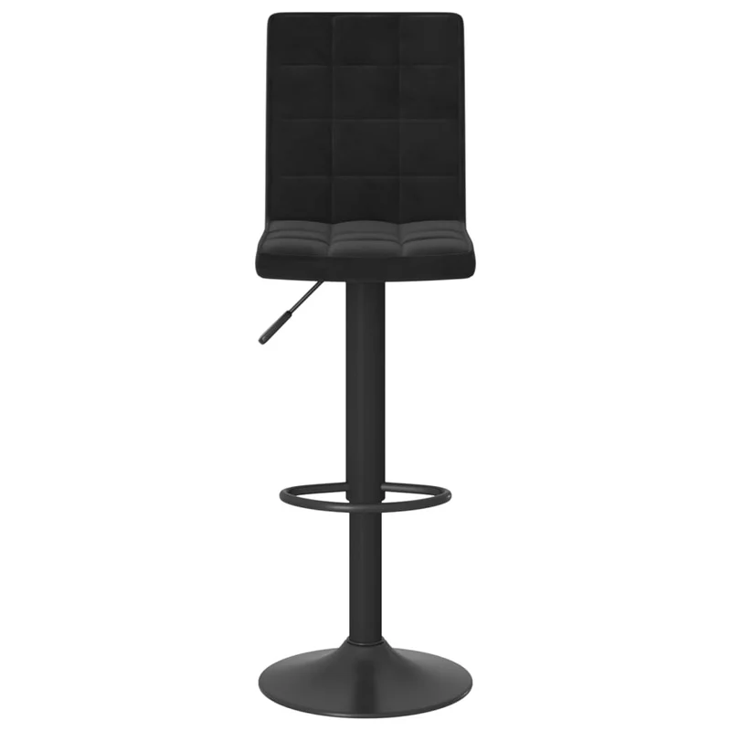 Tabouret de bar x1 chaise haute avec dossier en velours noir cadre en acier DEC029531