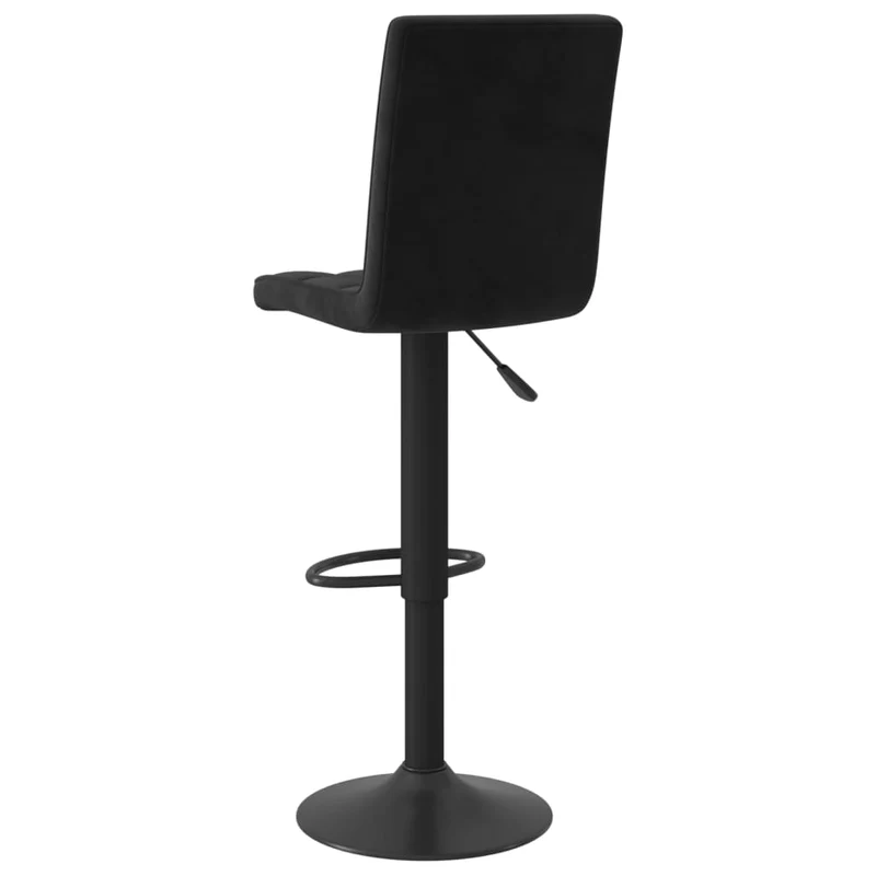 Tabouret de bar x1 chaise haute avec dossier en velours noir cadre en acier DEC029531