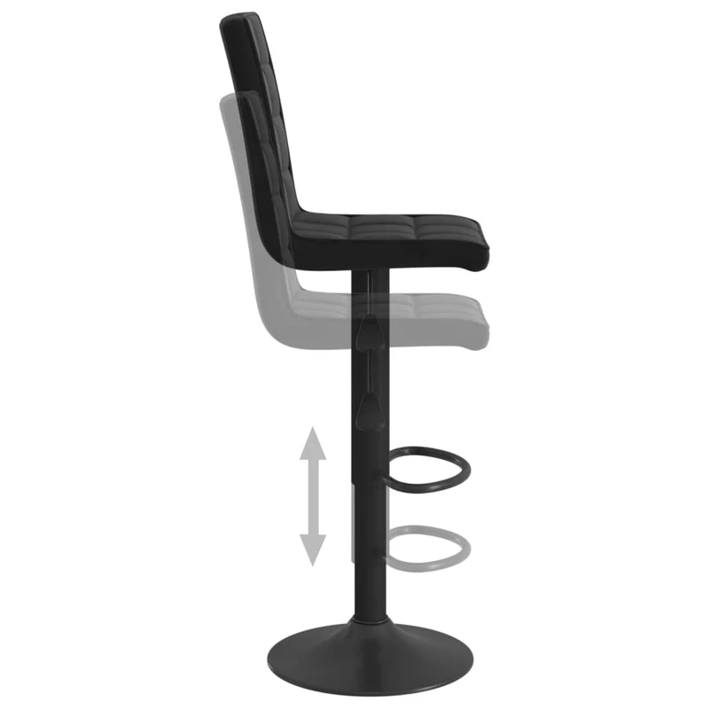 Tabouret de bar x1 chaise haute avec dossier en velours noir cadre en acier DEC029531