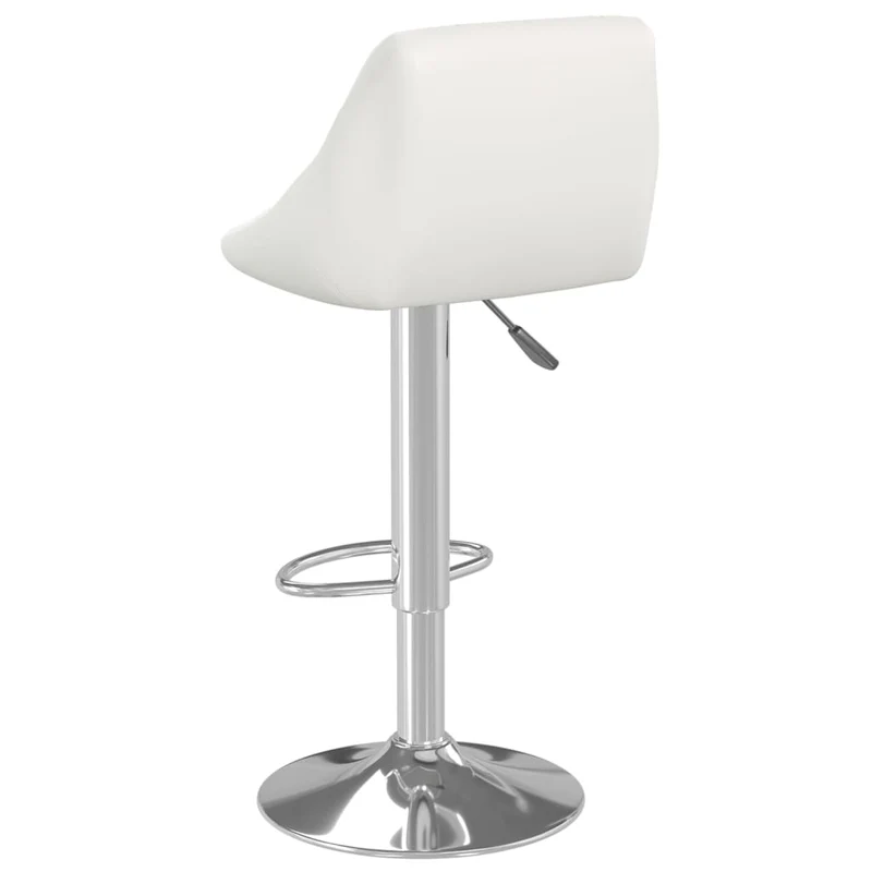 Tabouret de bar x1 chaise haute avec coutures losange en PVC blanc et acier DEC029445