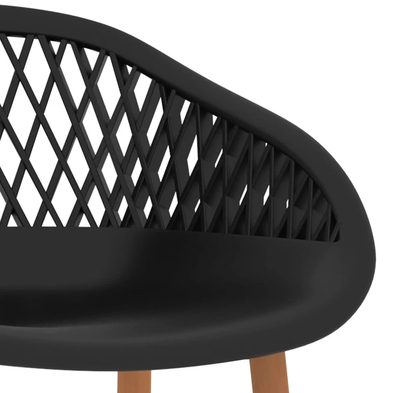 Lot de 4 tabourets de bar chaises haute en PP noir aspect de maille DEC029424