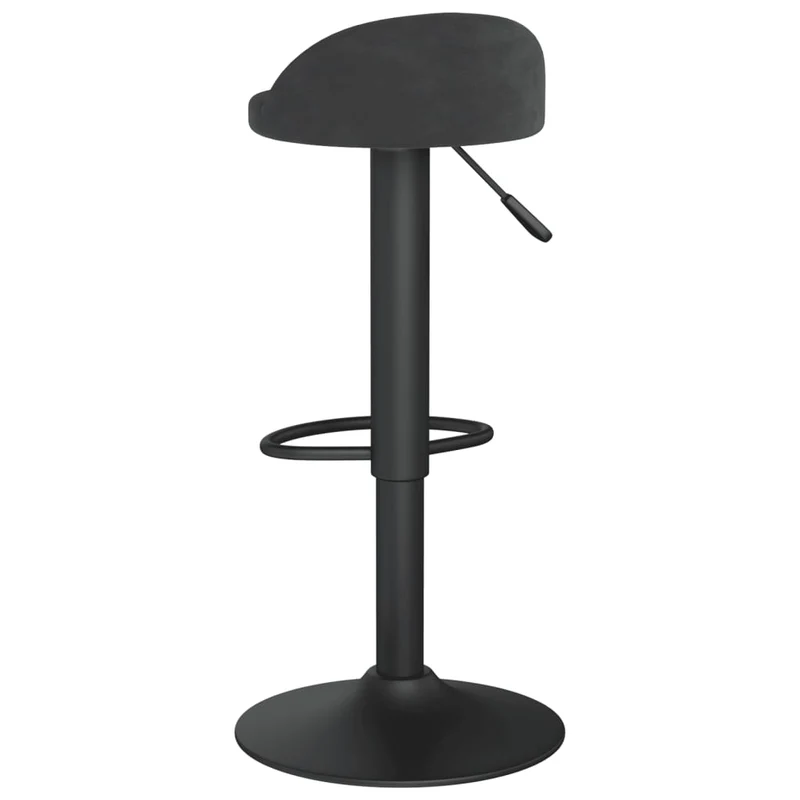 Lot de 2 tabourets de bar chaises hautes hauteur réglable en velours noir et acier DEC029833