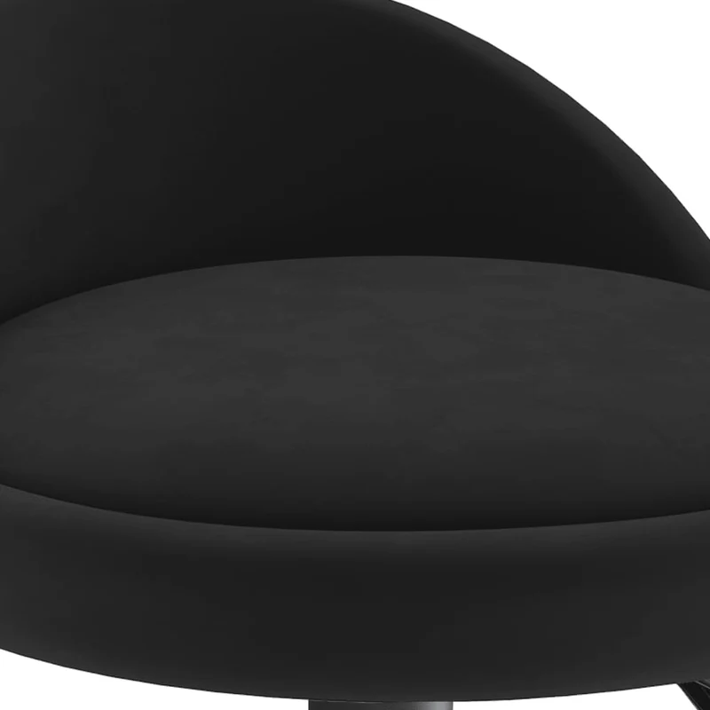 Lot de 2 tabourets de bar chaises hautes hauteur réglable en velours noir et acier DEC029833
