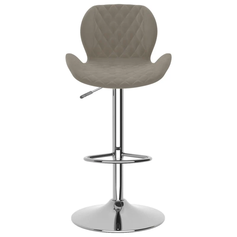 Lot de 2 tabourets de bar chaises hautes coutures losange en velours gris clair DEC029690