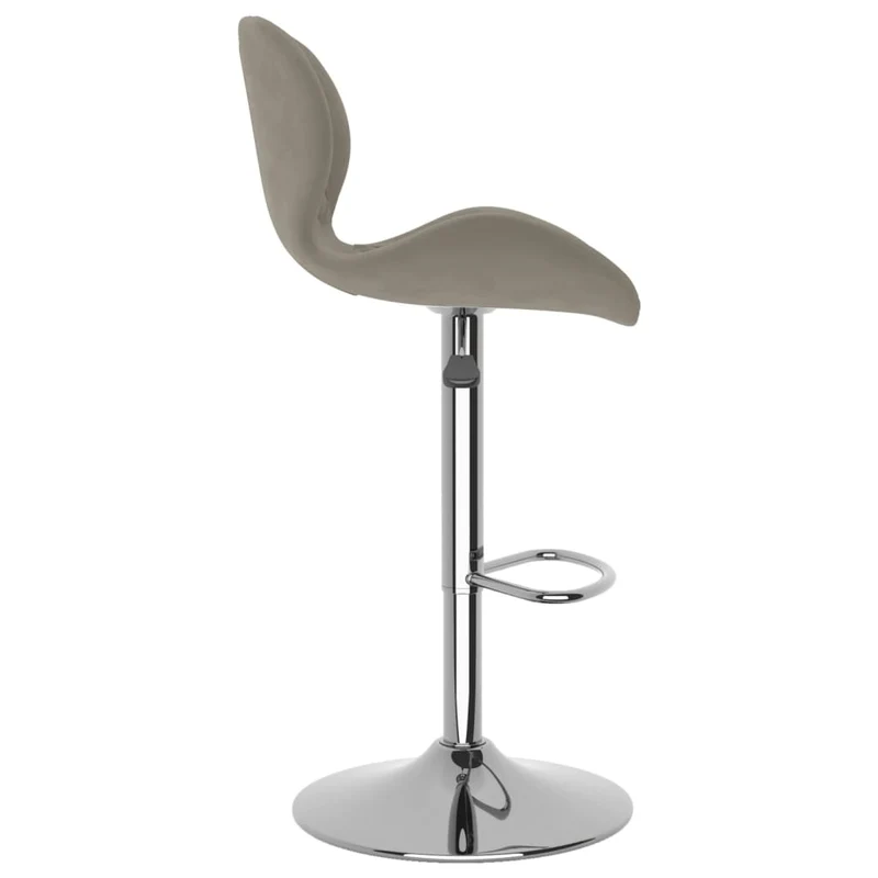 Lot de 2 tabourets de bar chaises hautes coutures losange en velours gris clair DEC029690