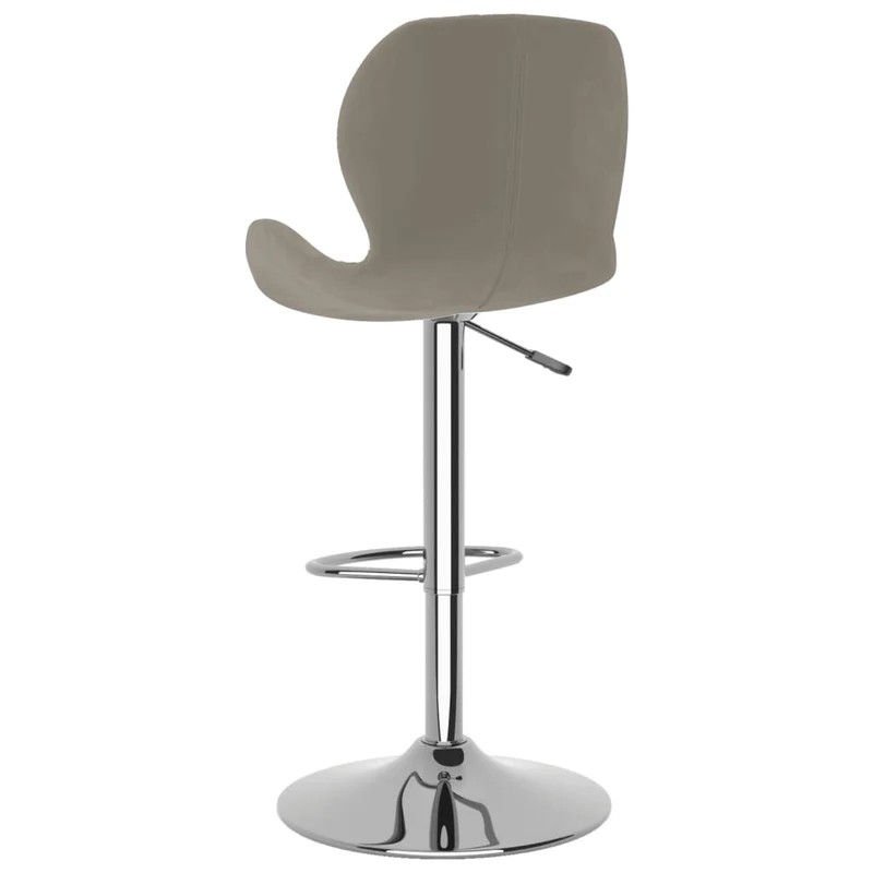 Lot de 2 tabourets de bar chaises hautes coutures losange en velours gris clair DEC029690