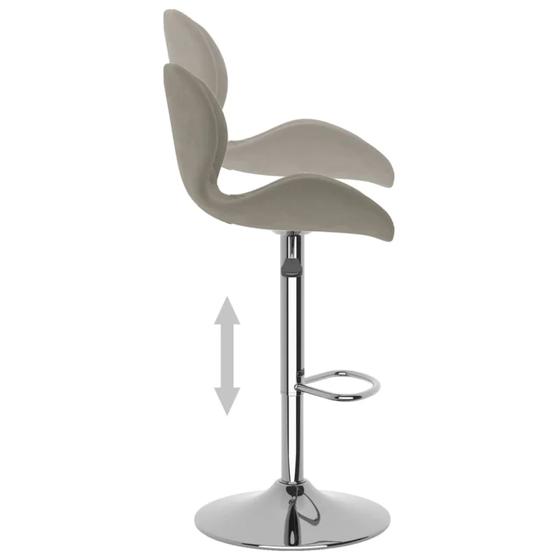Lot de 2 tabourets de bar chaises hautes coutures losange en velours gris clair DEC029690