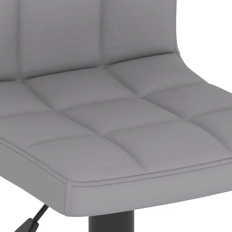 Lot de 2 tabourets de bar chaises hautes en tissu gris clair coutures carrées et acier noir DEC029682
