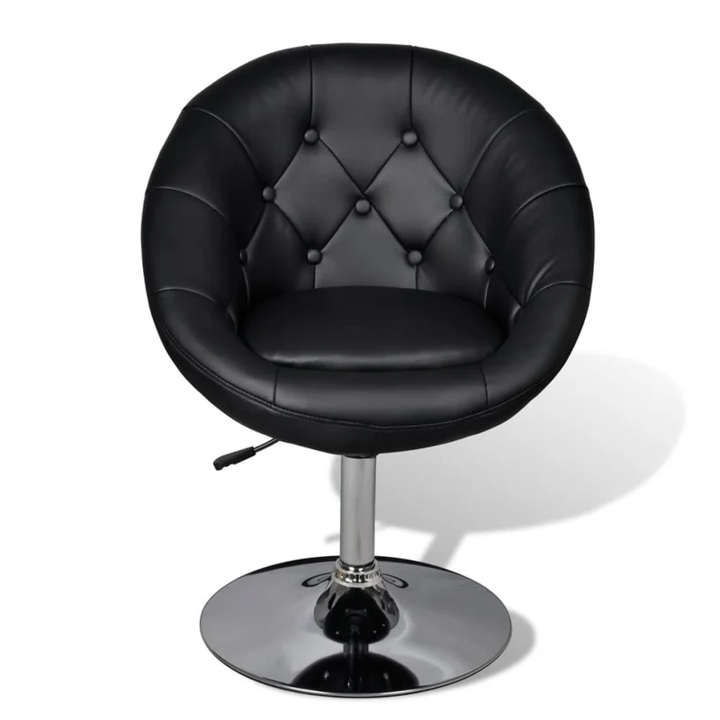 Tabouret de bar x1 chaise lounge hauteur réglable en PVC noir et acier DEC029515