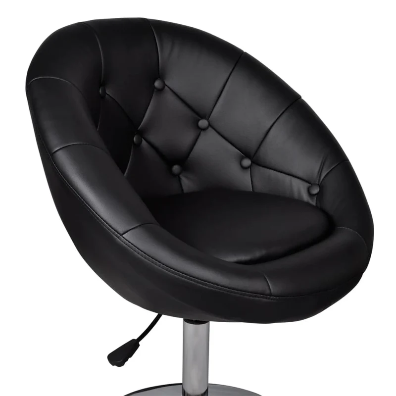 Tabouret de bar x1 chaise lounge hauteur réglable en PVC noir et acier DEC029515