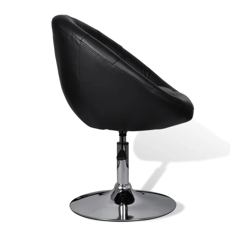 Tabouret de bar x1 chaise lounge hauteur réglable en PVC noir et acier DEC029515