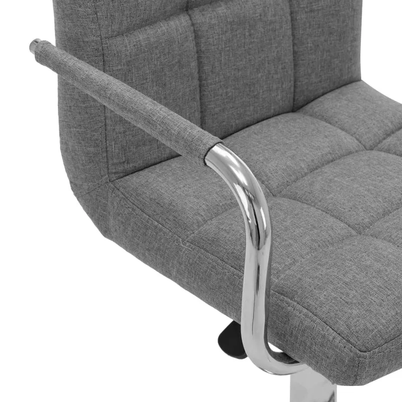 Tabouret de bar x1 chaise haute avec dossier et accoudoirs en tissu gris clair et cadre en acier DEC029476