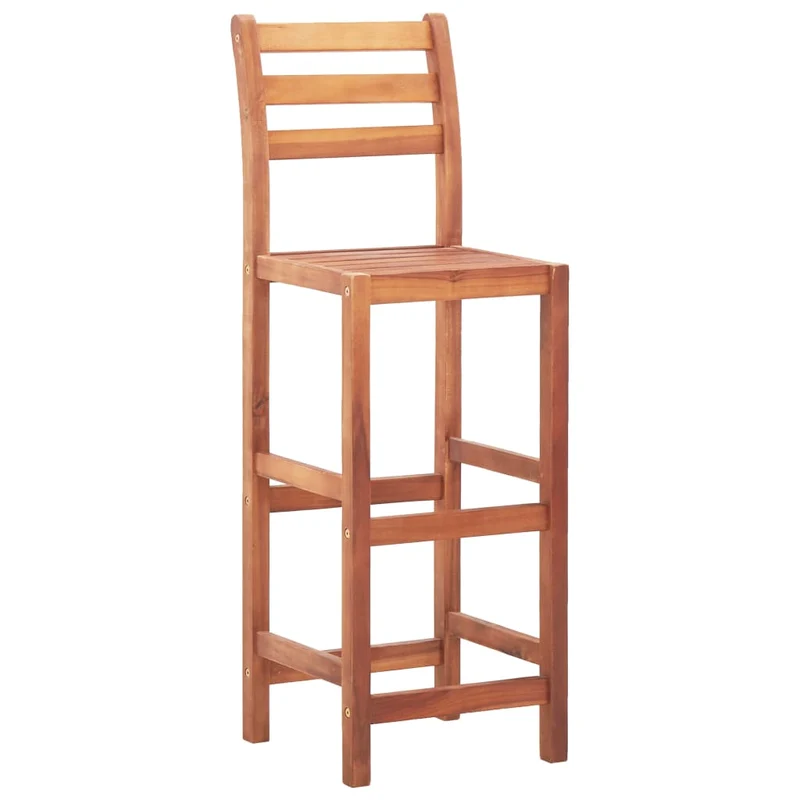 Tabourets de bar x4 chaises haute design rustique en bois d'acacia marron DEC029412