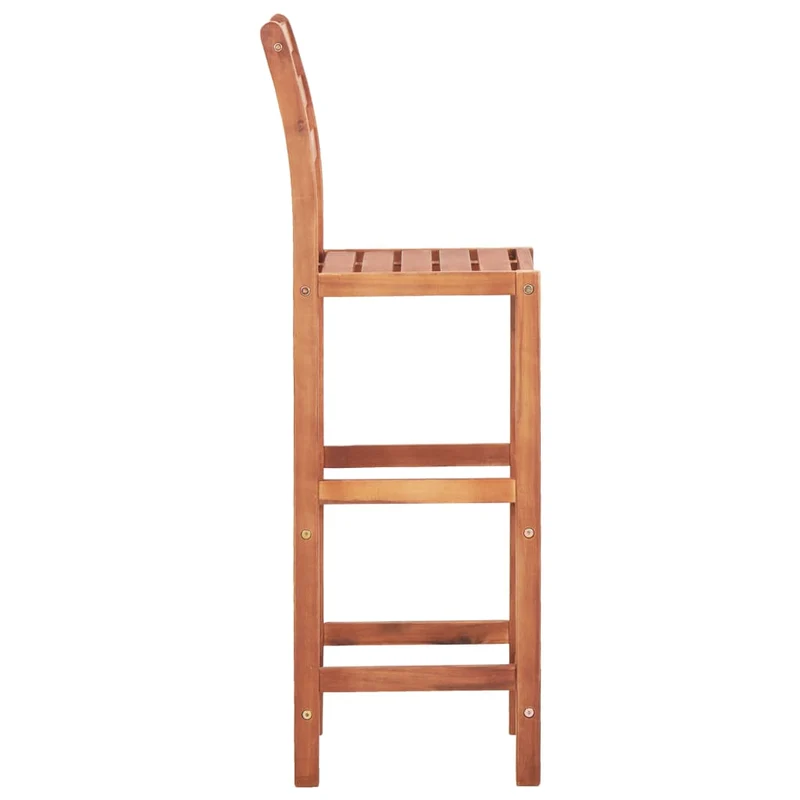 Tabourets de bar x4 chaises haute design rustique en bois d'acacia marron DEC029412