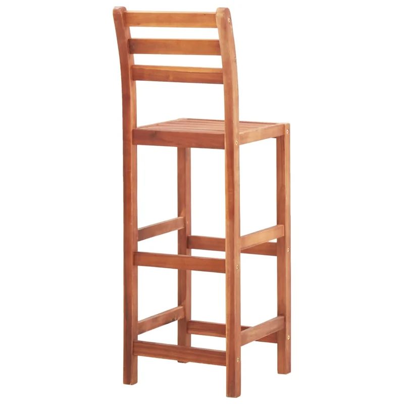Tabourets de bar x4 chaises haute design rustique en bois d'acacia marron DEC029412