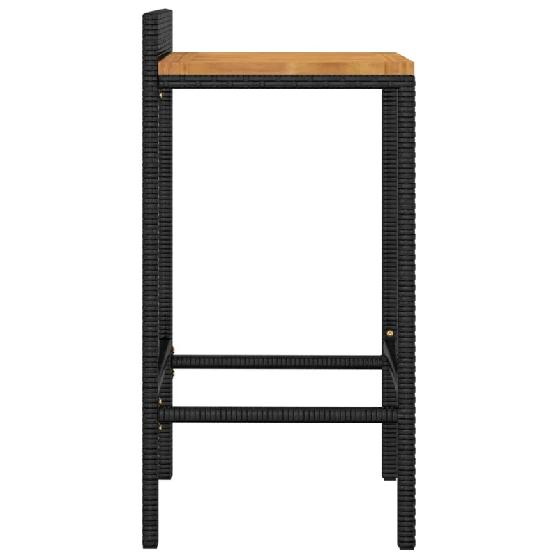 Lot de 4 tabourets de bar chaises hautes en résine tressée et bois d'acacia DEC029924