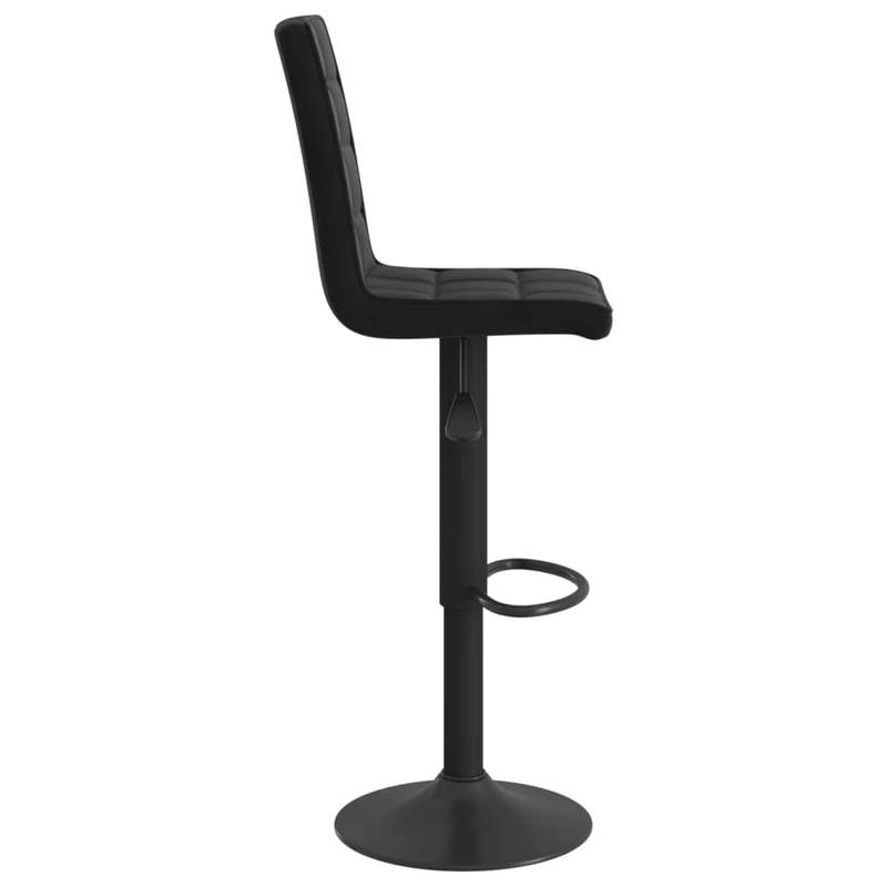 Lot de 2 tabourets de bar chaises hautes hauteur réglable en velours noir cadre en acier DEC029824