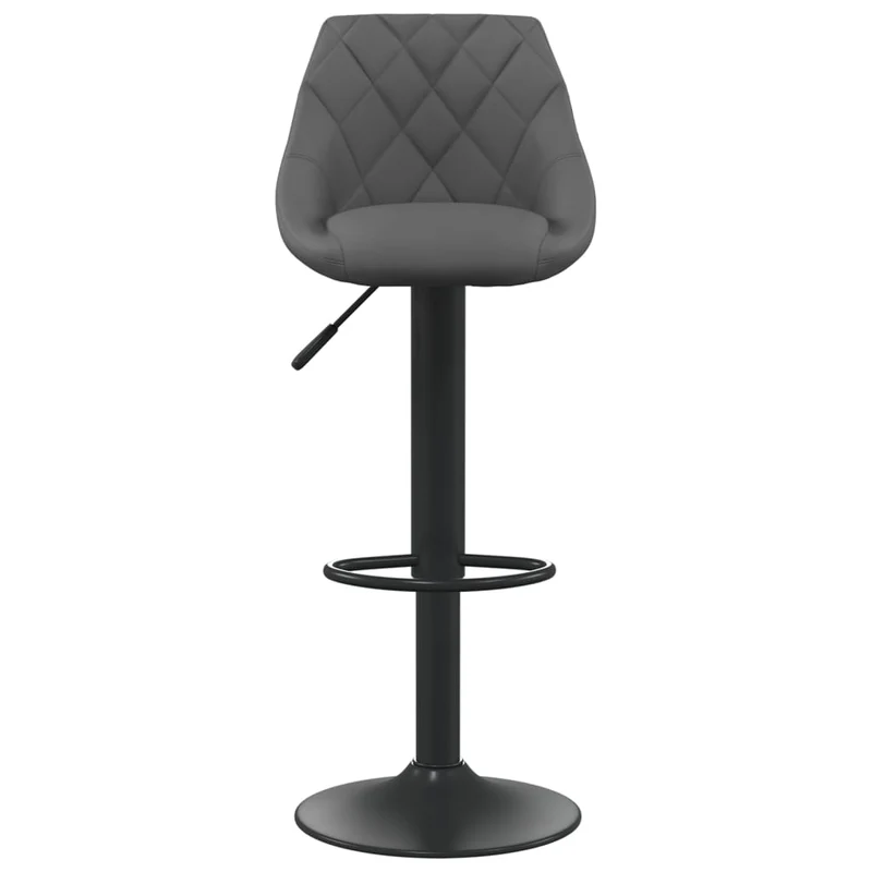 Lot de 2 tabourets de bar chaises hautes hauteur réglable en velours gris cadre en acier noir DEC029727