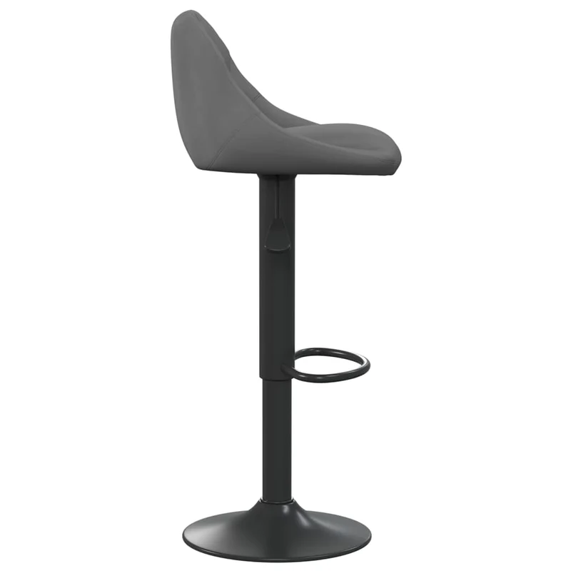 Lot de 2 tabourets de bar chaises hautes hauteur réglable en velours gris cadre en acier noir DEC029727