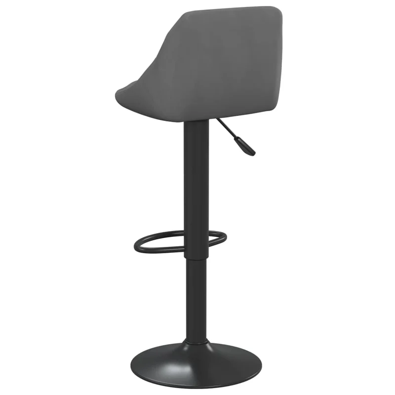 Lot de 2 tabourets de bar chaises hautes hauteur réglable en velours gris cadre en acier noir DEC029727