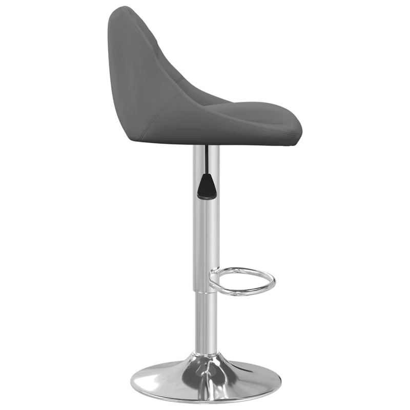 Lot de 2 tabourets de bar chaises hautes coutures losanges en velours gris foncé et acier DEC029726