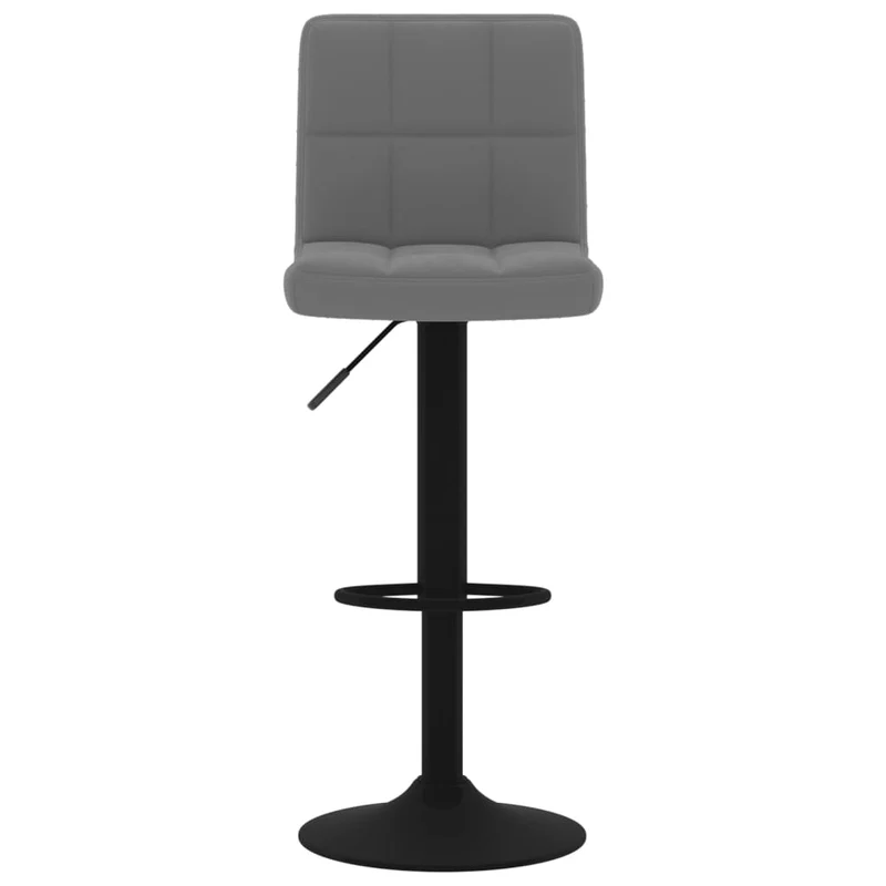 Lot de 2 tabourets de bar chaises hautes coutures carrées en velours gris foncé et acier noir DEC029717