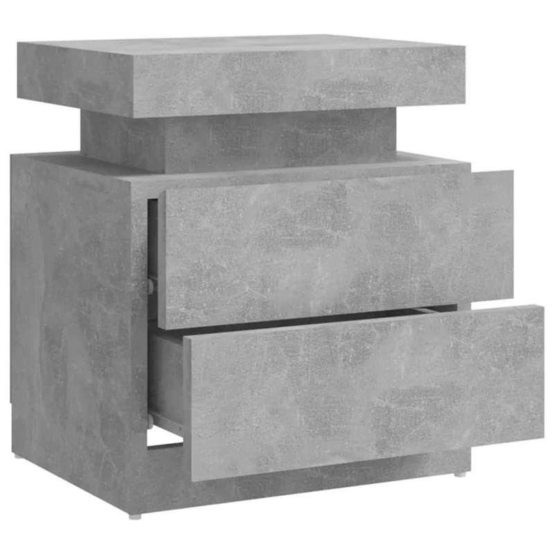 Table de chevet avec 2 tiroirs 45 x 35 x 52 cm bois d'ingénierie gris DEC034042