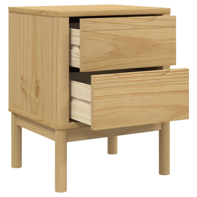Table de chevet avec deux tiroirs 45 x 39 x 57cm bois de pin massif DEC033914