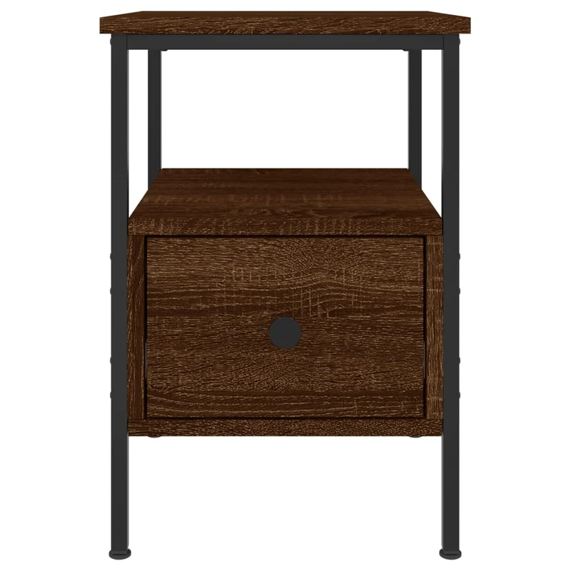 Table de chevet chêne marron 34 x 36 x 50 cm bois d'ingénierie brun DEC033686