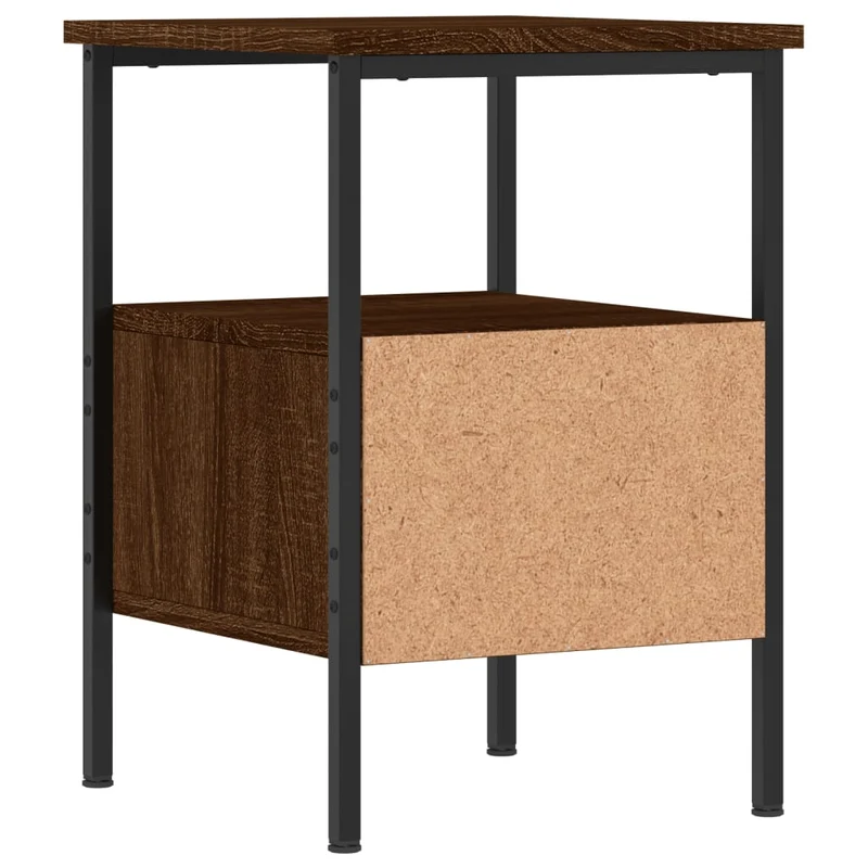 Table de chevet chêne marron 34 x 36 x 50 cm bois d'ingénierie brun DEC033686