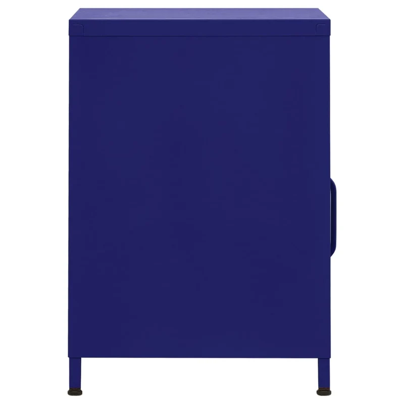 Table de chevet avec compartiment ouvert et avec porte 35 x 35 x 51 cm acier bleu DEC033525