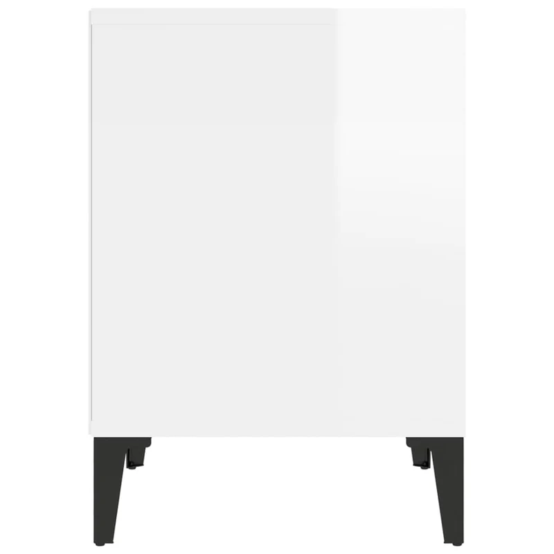 Table de chevet avec compartiment ouvert 40 x 35 x 50 cm bois d'ingénierie blanc brilliant DEC033464