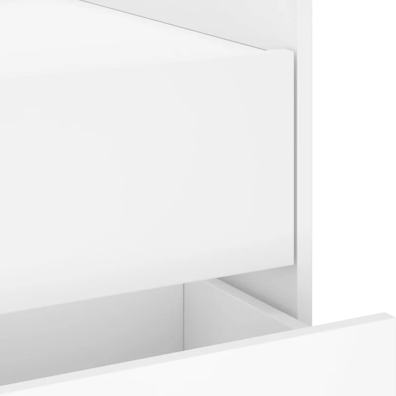 Table de chevet avec deux tiroirs 45 x 50 x 50 cm bois d’ingénierie blanc DEC033410