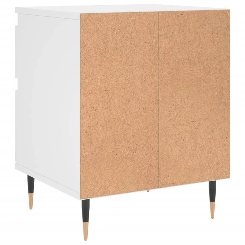 Table de chevet blanc 40 x 35 x 50 cm bois d’ingénierie blanc DEC033369