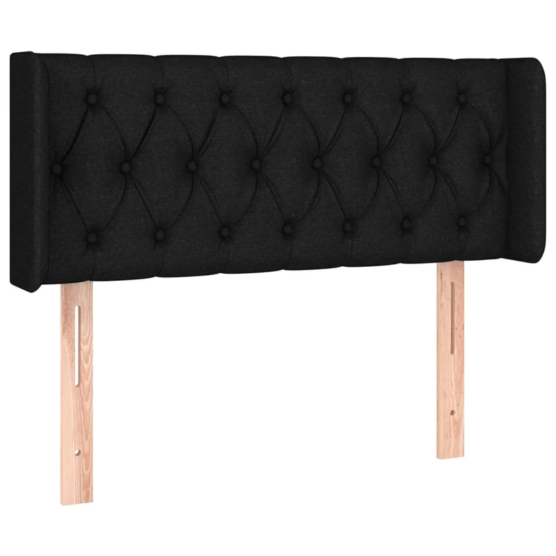 Tête de lit accessoire couchage chambre à coucher meuble à LED 93 x 16 x 78/88 cm tissu noir TDL0200512