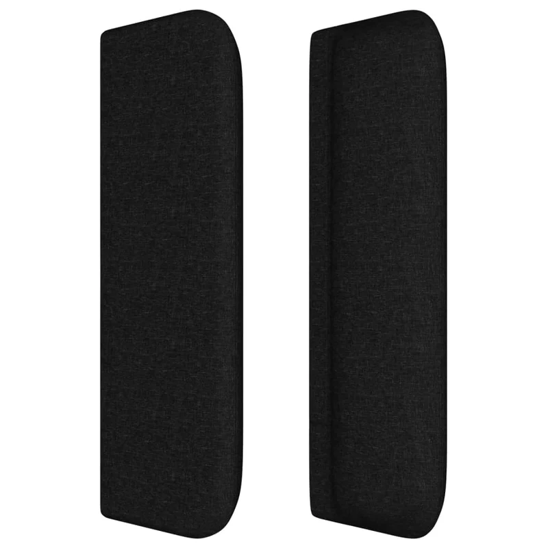 Tête de lit accessoire couchage chambre à coucher meuble avec rebord latéral 83 x 16 x 78/88 cm tissu noir TDL0204449