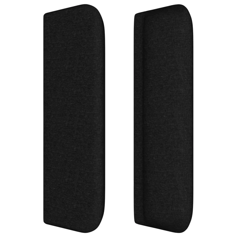 Tête de lit accessoire couchage chambre à coucher meuble avec rebord latéral 93 x 16 x 78/88 cm tissu noir TDL0204399