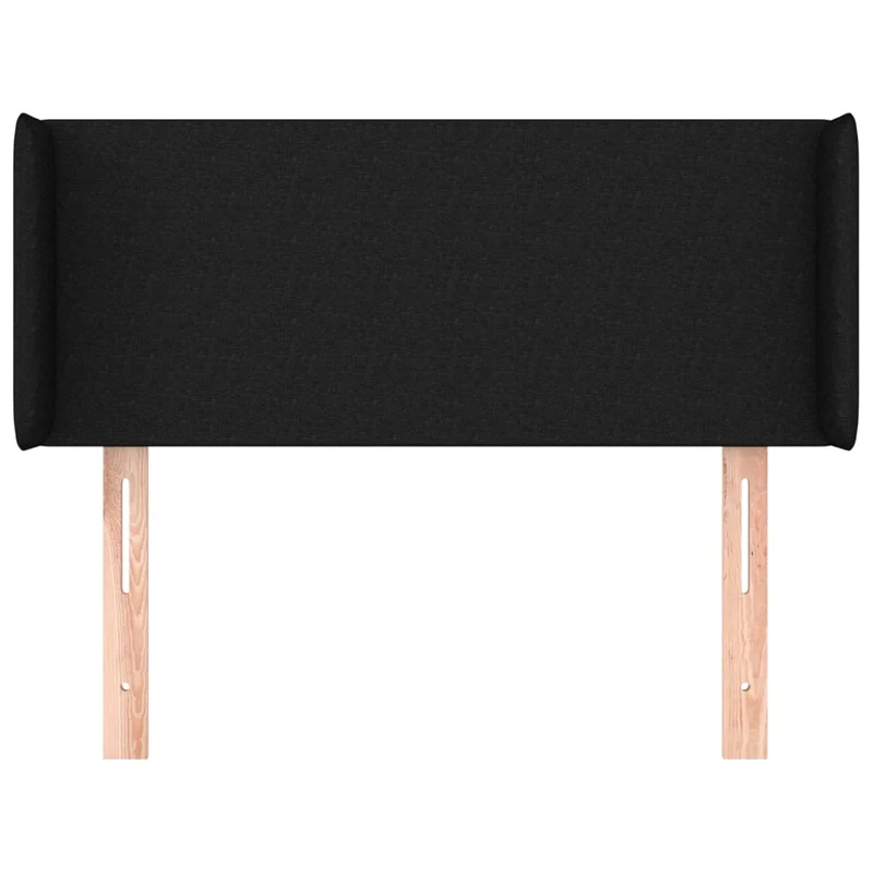 Tête de lit accessoire couchage chambre à coucher meuble avec rebord latéral 83 x 16 x 78/88 cm tissu noir TDL0204450