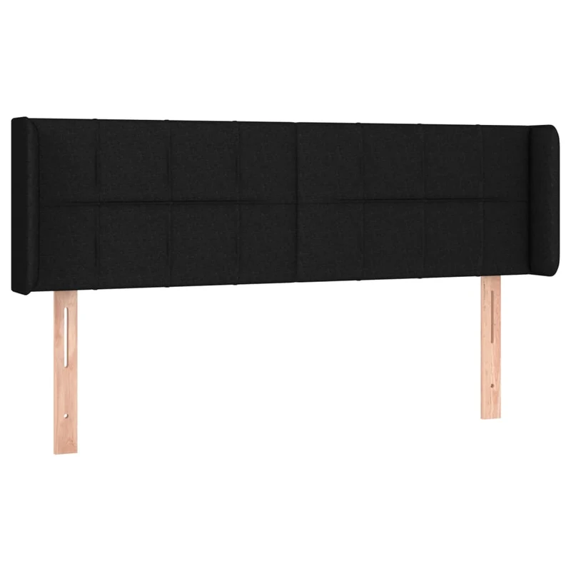 Tête de lit accessoire couchage chambre à coucher meuble à LED 147 x 16 x 78/88 cm tissu noir TDL0200687