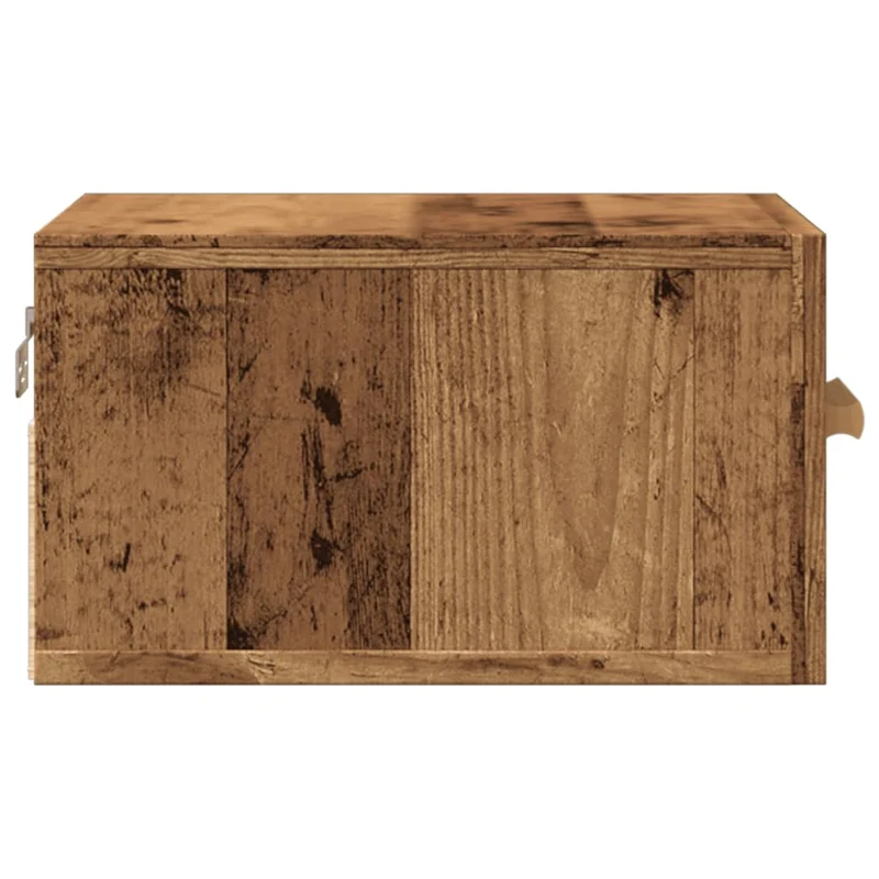 Table de chevet murale avec tiroir 35 x 35 x 20 cm bois d'ingénierie marron vieilli DEC034338