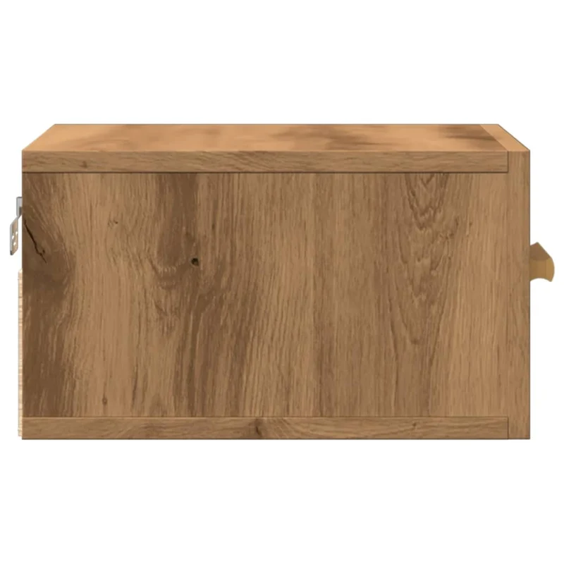 Table de chevet murale avec tiroir 35 x 35 x 20 cm bois d'ingénierie couleur chêne DEC034245