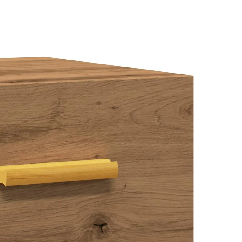 Table de chevet murale avec tiroir 35 x 35 x 20 cm bois d'ingénierie couleur chêne DEC034245