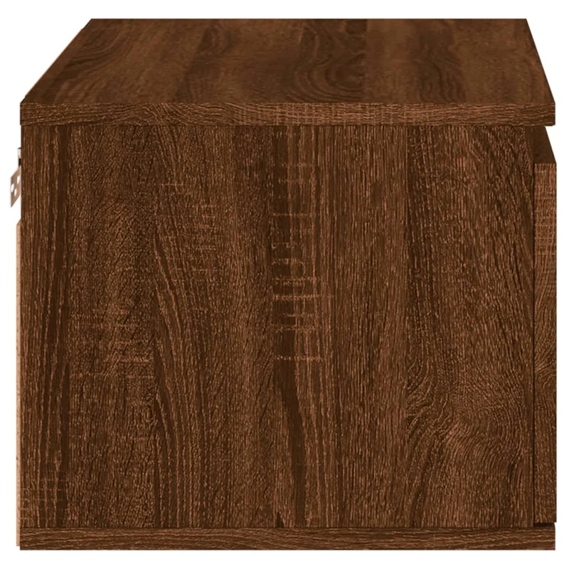 Table de chevet murale avec lumières LED et tiroir 50 x 36 x 30 cm bois d'ingénierie chêne marron DEC034185