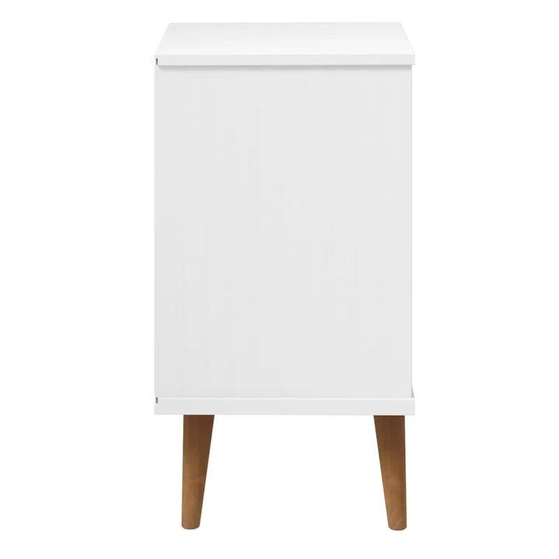 Table de chevet avec 3 tiroirs 40 x 35 x 65 cm bois de pin massif blanc DEC034146