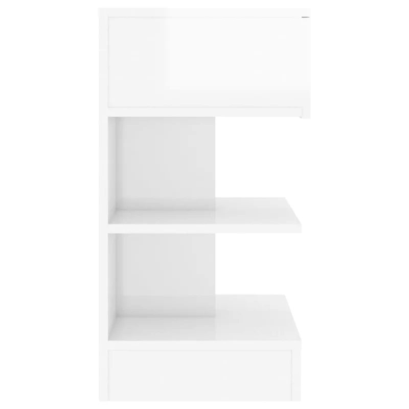 Table de chevet avec tiroir et étagères 40 x 35 x 65 cm bois d’ingénierie blanc DEC033477